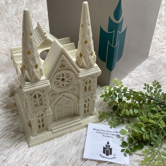PartyLite Other - Party Lite Cathedral Lights Bisque Porcelain Tea Light Holder 💗 Ivory